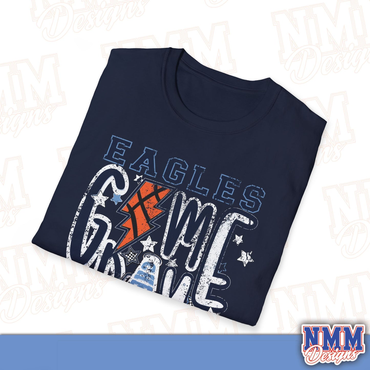 Eagles Game Day T‑Shirt — Vintage Lightning & Football Helmet Fan Tee