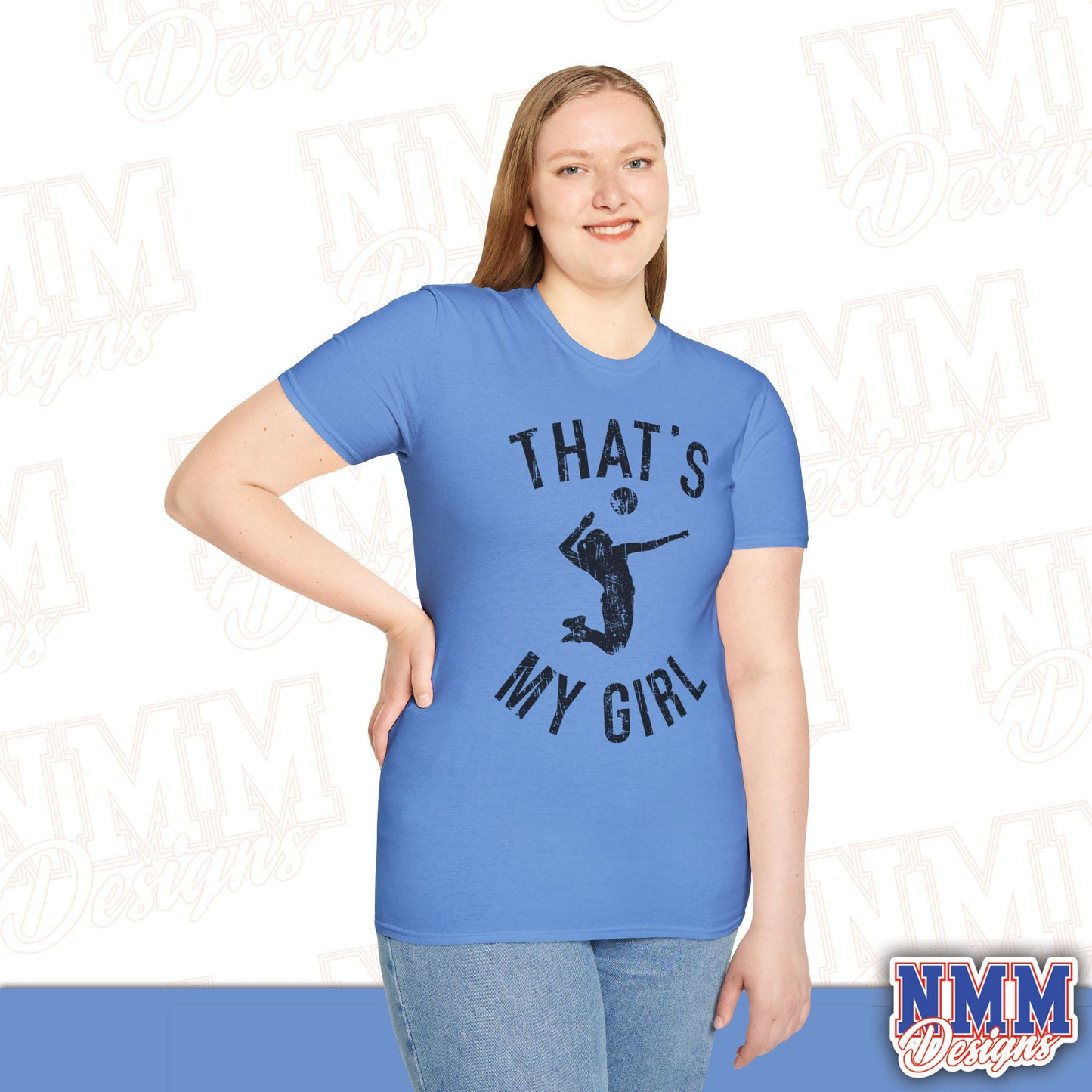 That's My Girl Volleyball T-Shirt, Sports Tee, Active Lifestyle Wear, Volleyball Apparel