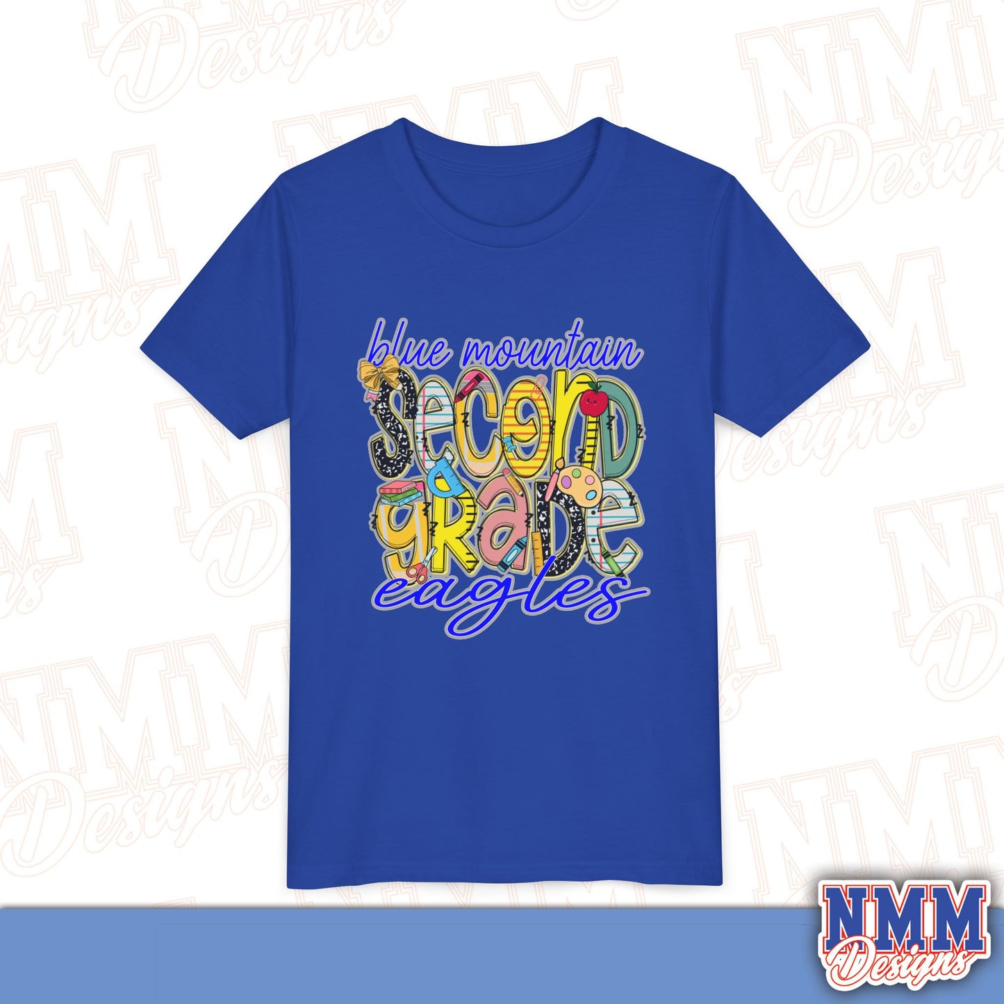 Blue Mountain Eagles Second Grade Youth Shirt, Kids Sportswear, School Spirit Apparel, Back to School