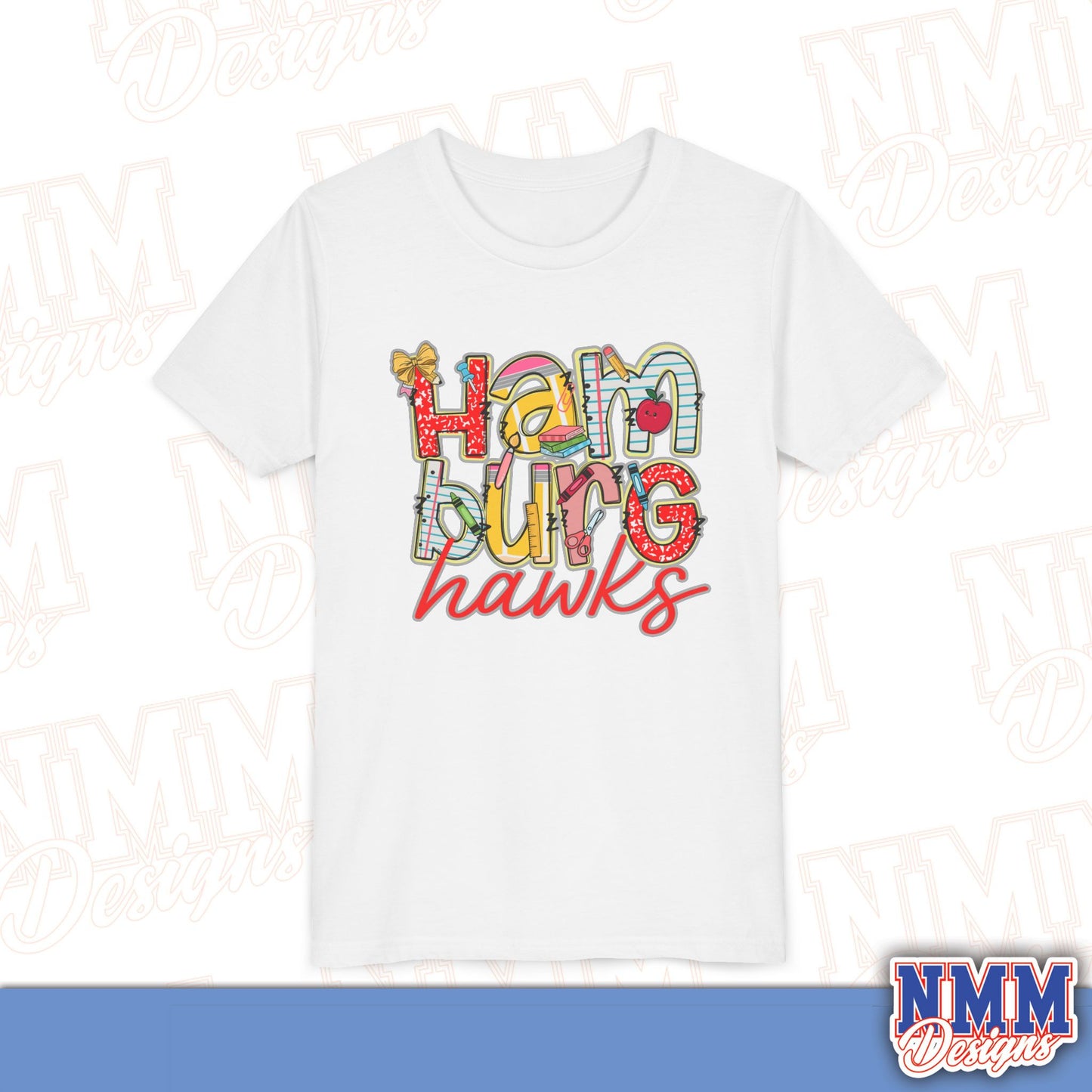 Hamburg Hawks Youth Shirt, Kids Sportswear,School Spirit Apparel, Back to School
