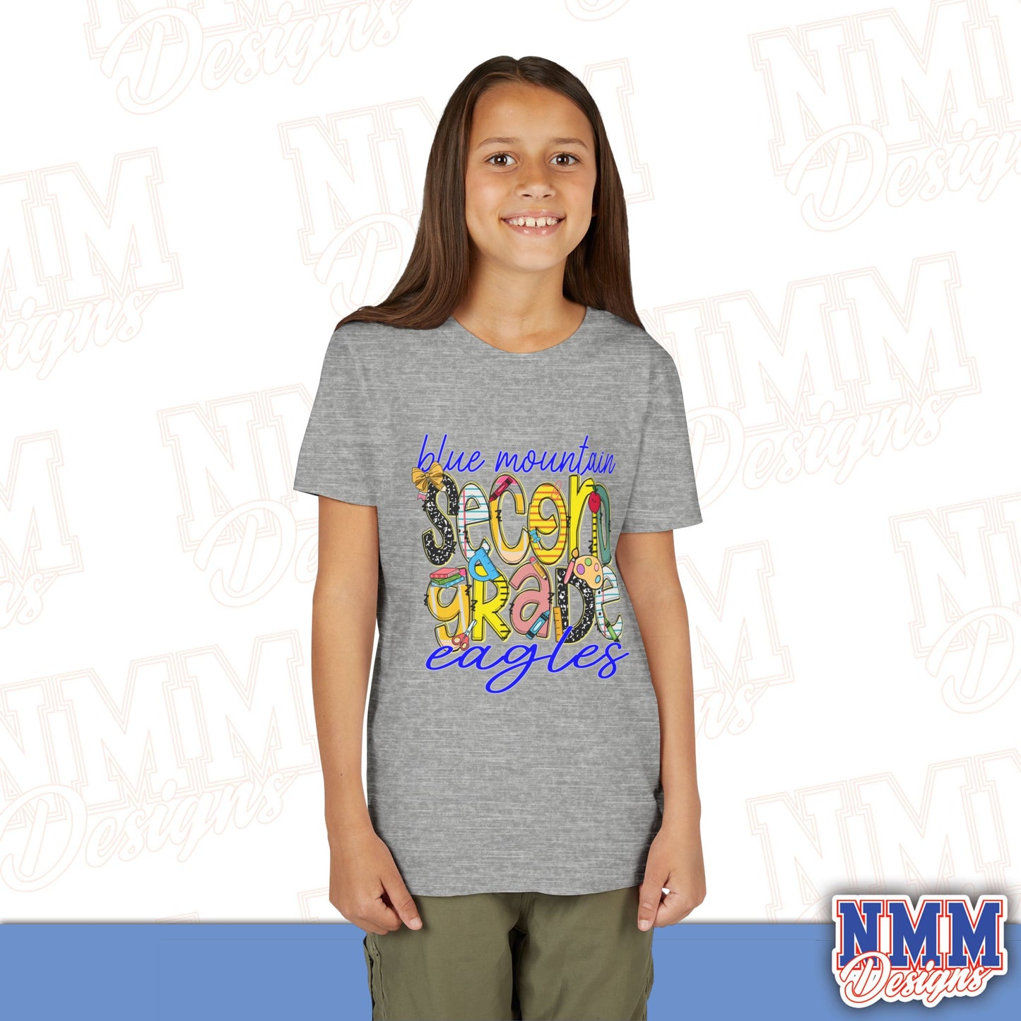 Blue Mountain Eagles Second Grade Youth Shirt, Kids Sportswear, School Spirit Apparel, Back to School