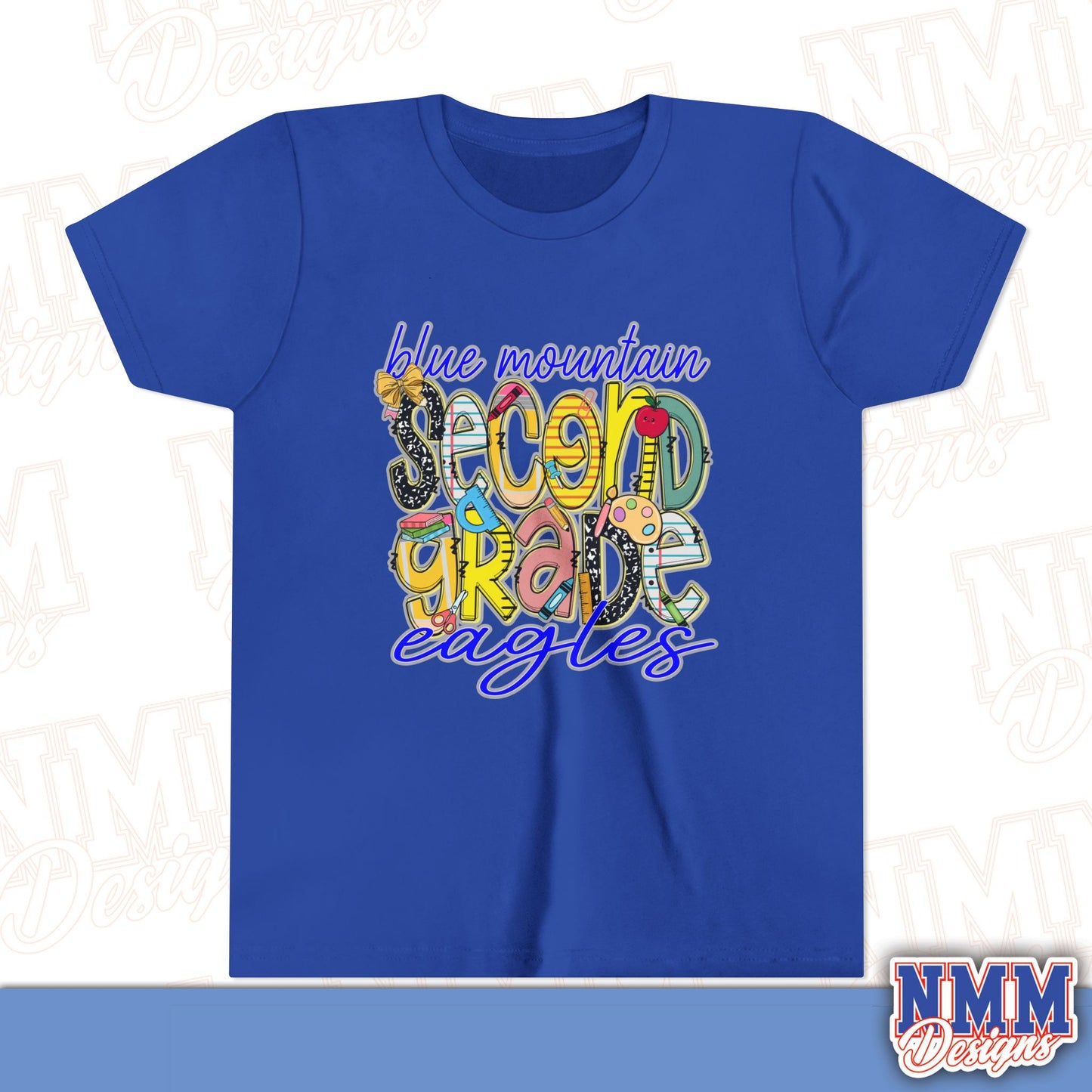 Blue Mountain Eagles Second Grade Youth Shirt, Kids Sportswear, School Spirit Apparel, Back to School