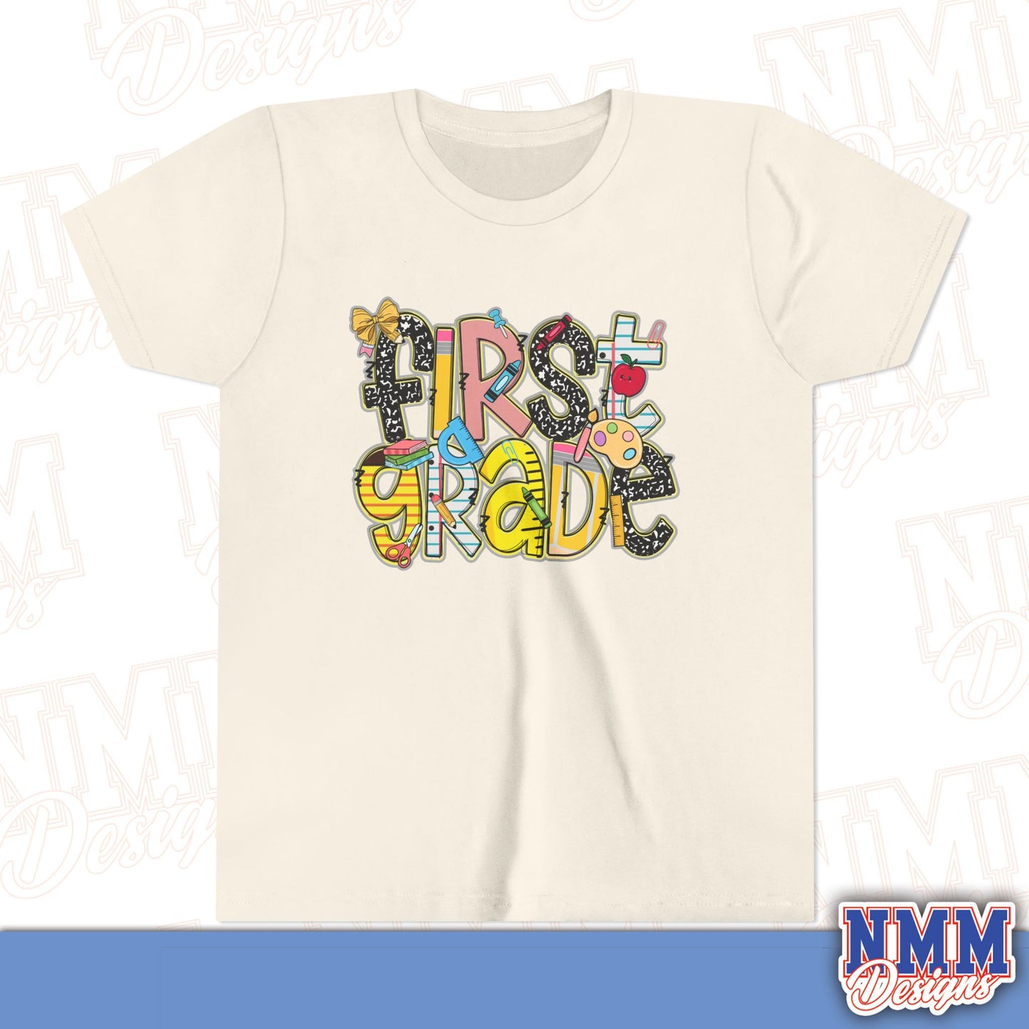 First Grade Back to School Youth Shirt, Kids Sportswear, School Spirit Apparel, Back to School