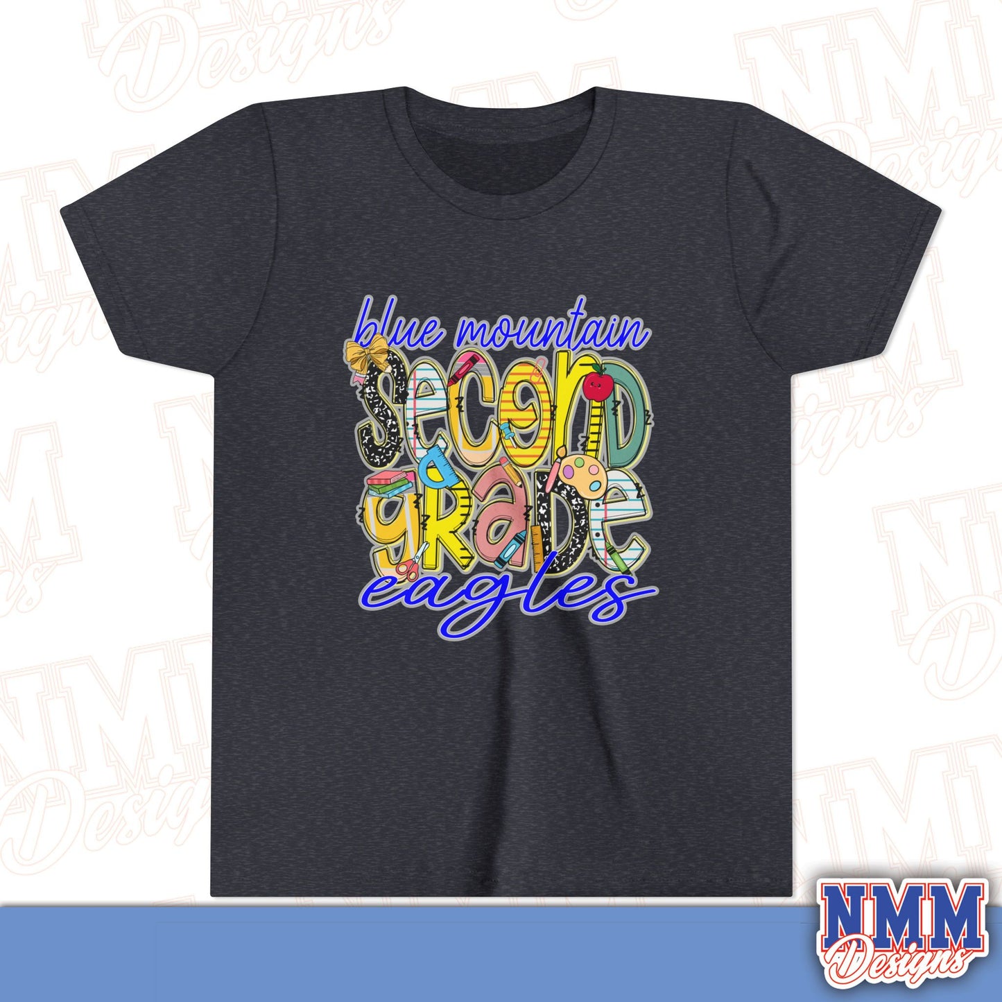 Blue Mountain Eagles Second Grade Youth Shirt, Kids Sportswear, School Spirit Apparel, Back to School