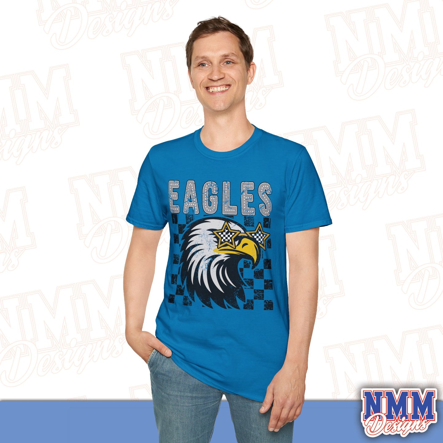 Eagle Graphic T-Shirt, Vintage Style Eagle Tee, Unisex Softstyle Shirt, Perfect for Game Day, Eagle Lover Gift, Casual Wear
