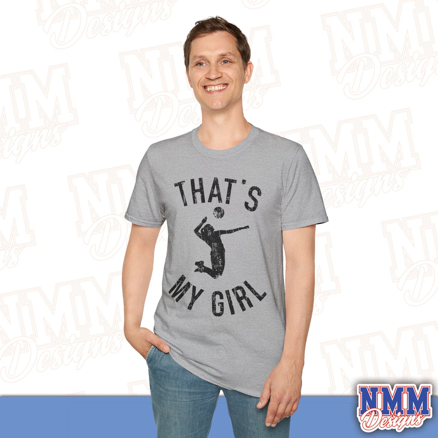 That's My Girl Volleyball T-Shirt, Sports Tee, Active Lifestyle Wear, Volleyball Apparel