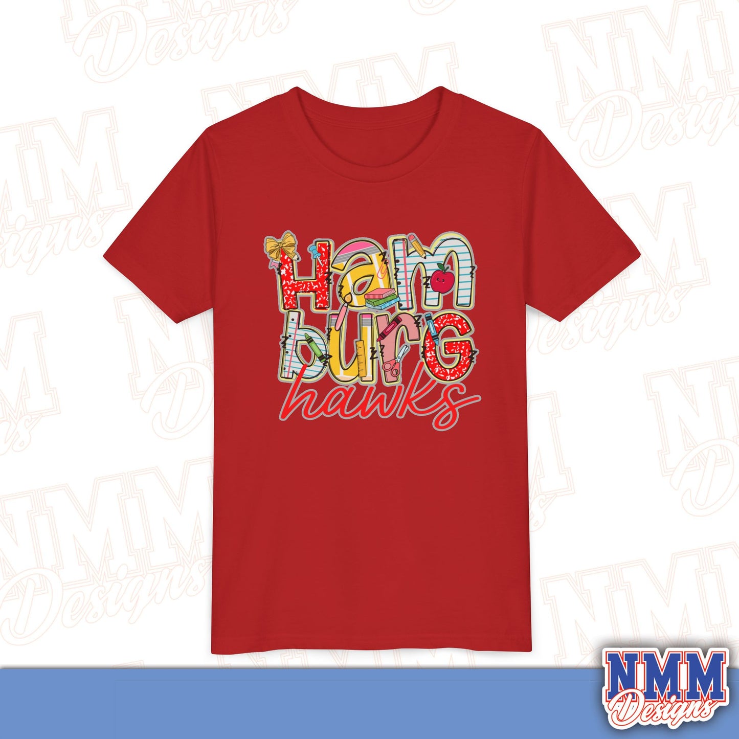 Hamburg Hawks Youth Shirt, Kids Sportswear,School Spirit Apparel, Back to School