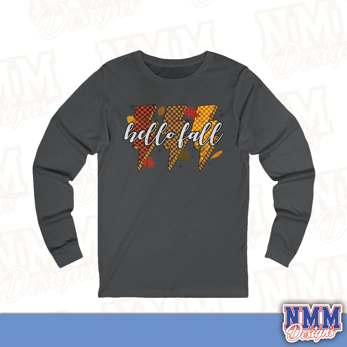 Hello-Fall Unisex Long Sleeve Tee, Cozy Autumn Shirt, Fall Fashion Top, Thanksgiving Gift, Seasonal Layering Tee