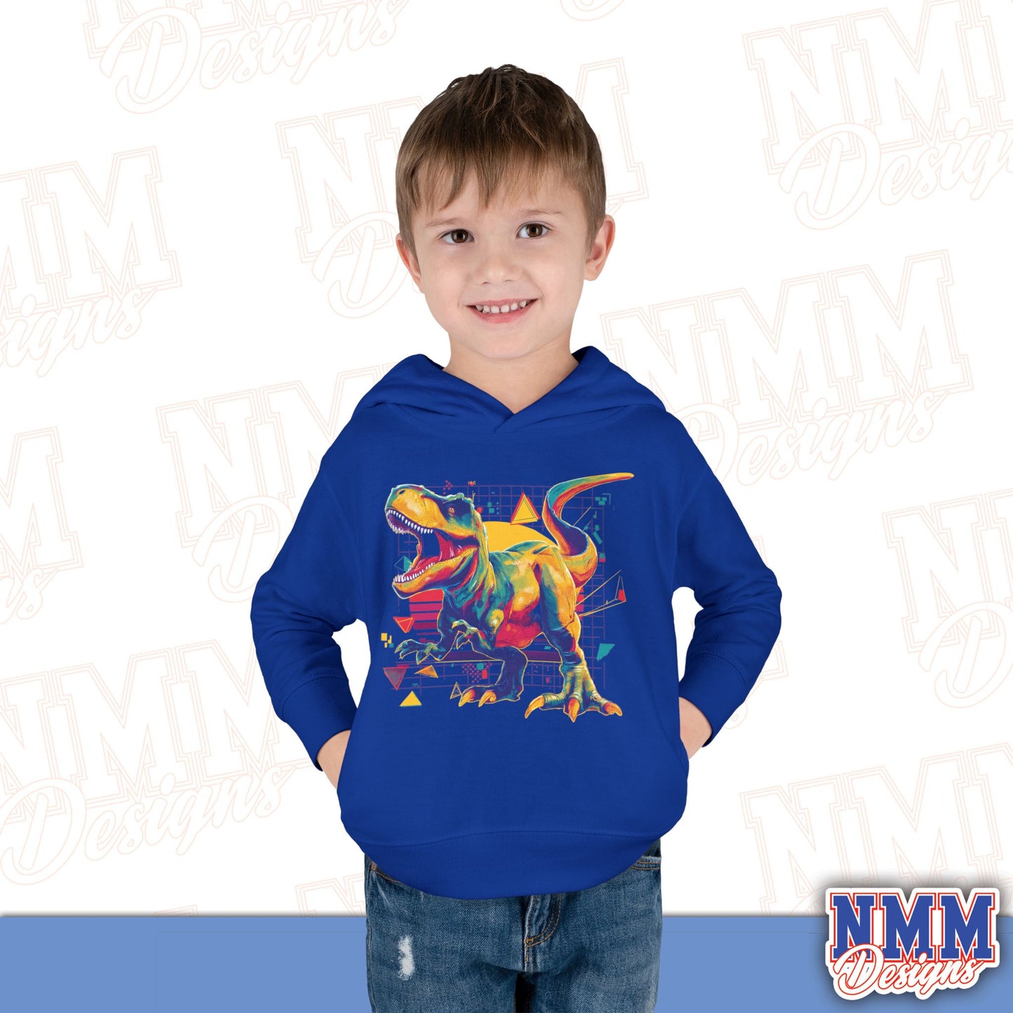 Colorful Dinosaur Toddler Pullover Hoodie