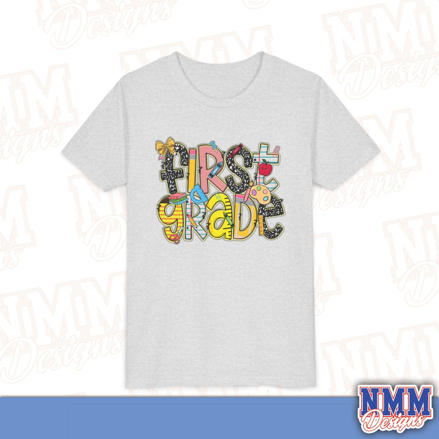 First Grade Back to School Youth Shirt, Kids Sportswear, School Spirit Apparel, Back to School