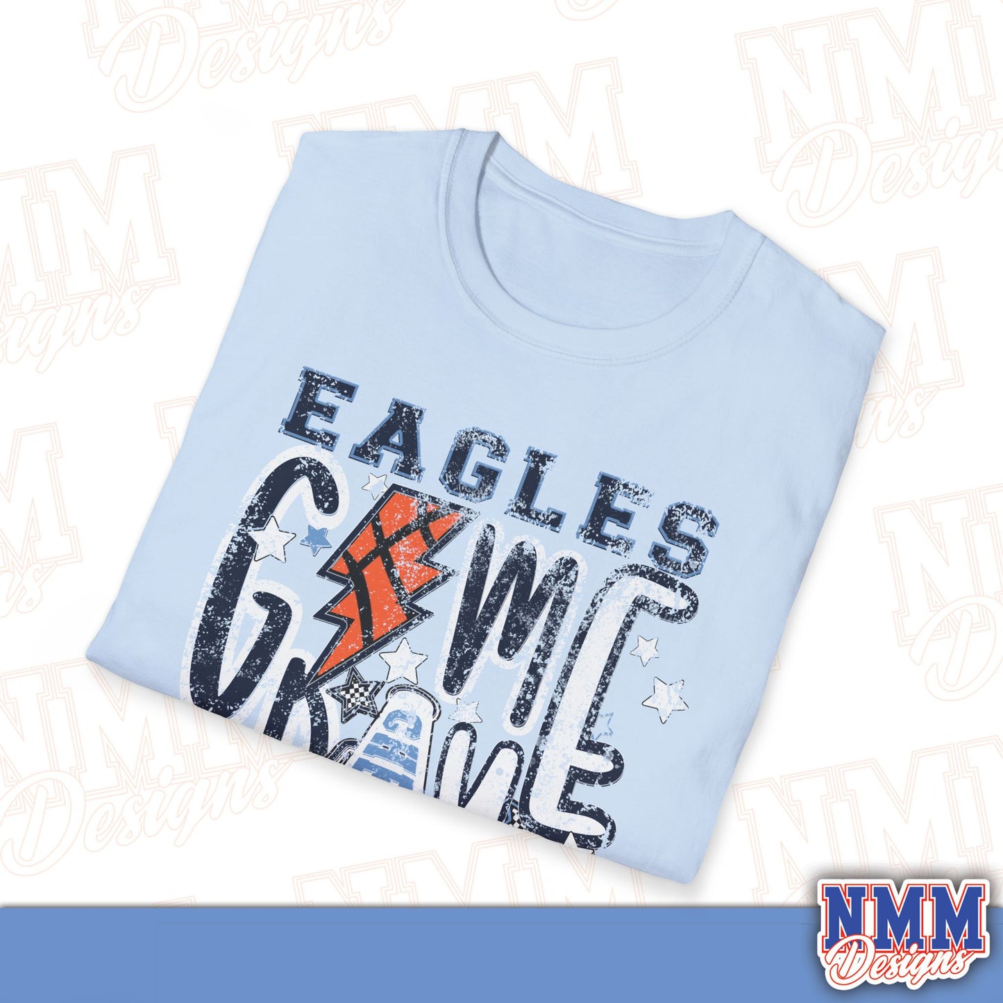 Eagles Game Day T‑Shirt — Vintage Lightning & Football Helmet Fan Tee