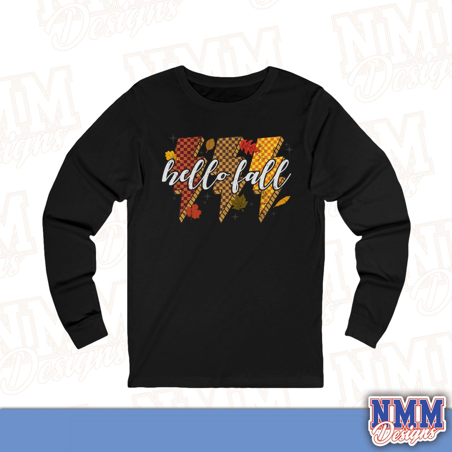 Hello-Fall Unisex Long Sleeve Tee, Cozy Autumn Shirt, Fall Fashion Top, Thanksgiving Gift, Seasonal Layering Tee