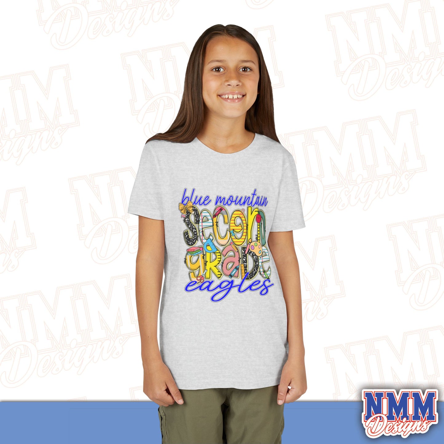 Blue Mountain Eagles Second Grade Youth Shirt, Kids Sportswear, School Spirit Apparel, Back to School