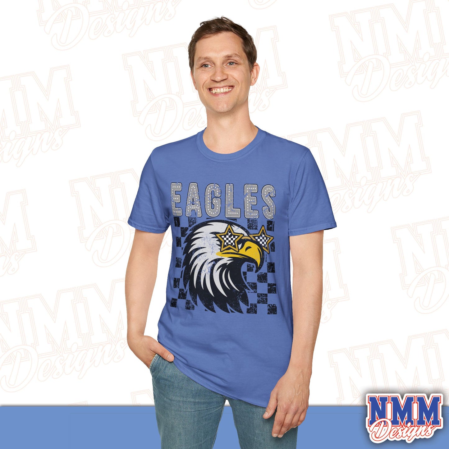 Eagle Graphic T-Shirt, Vintage Style Eagle Tee, Unisex Softstyle Shirt, Perfect for Game Day, Eagle Lover Gift, Casual Wear