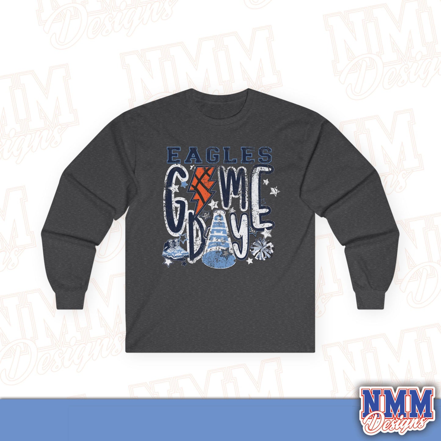 Eagles Game Day Long Sleeve Tee — Lightning Guitar Tailgate Shirt