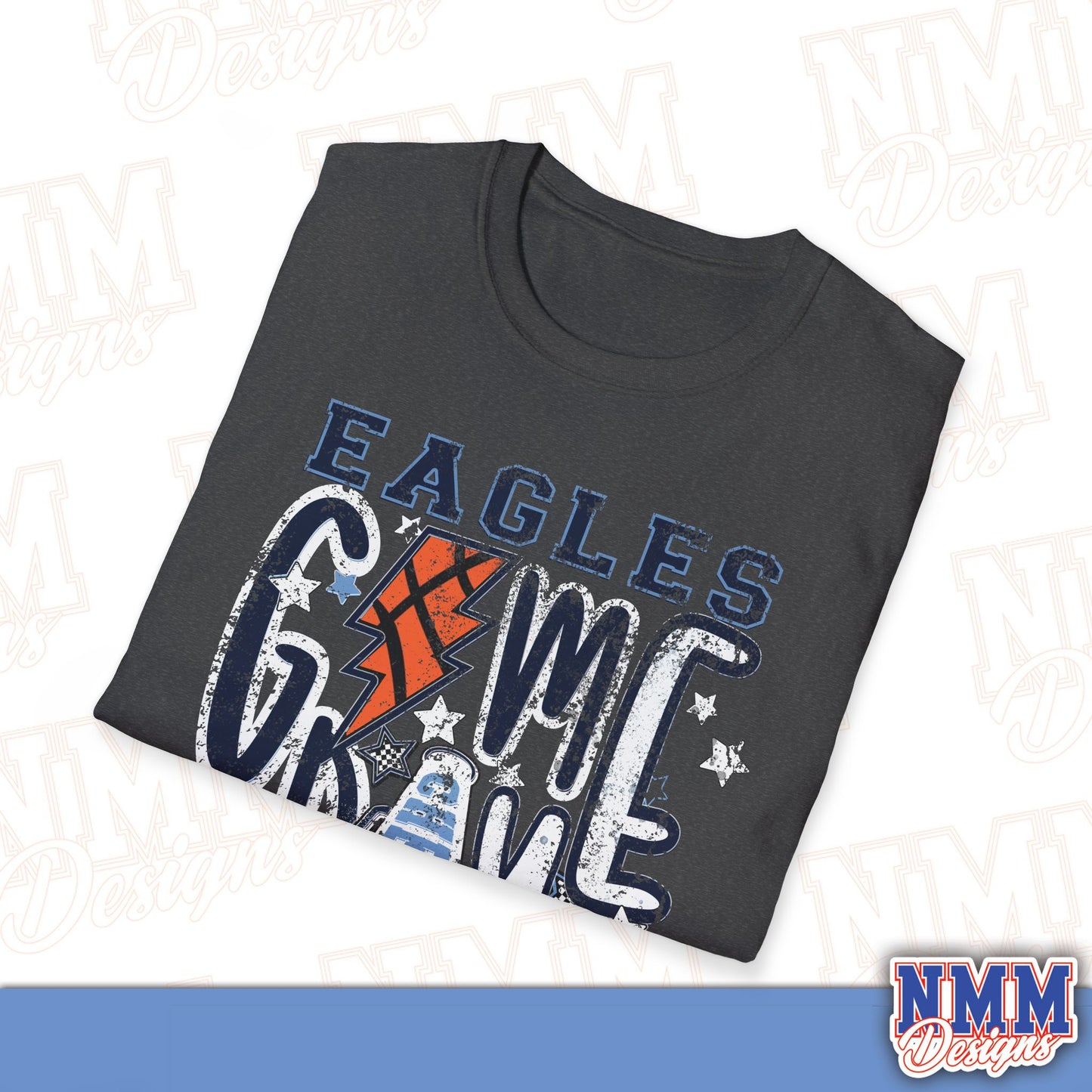 Eagles Game Day T‑Shirt — Vintage Lightning & Football Helmet Fan Tee