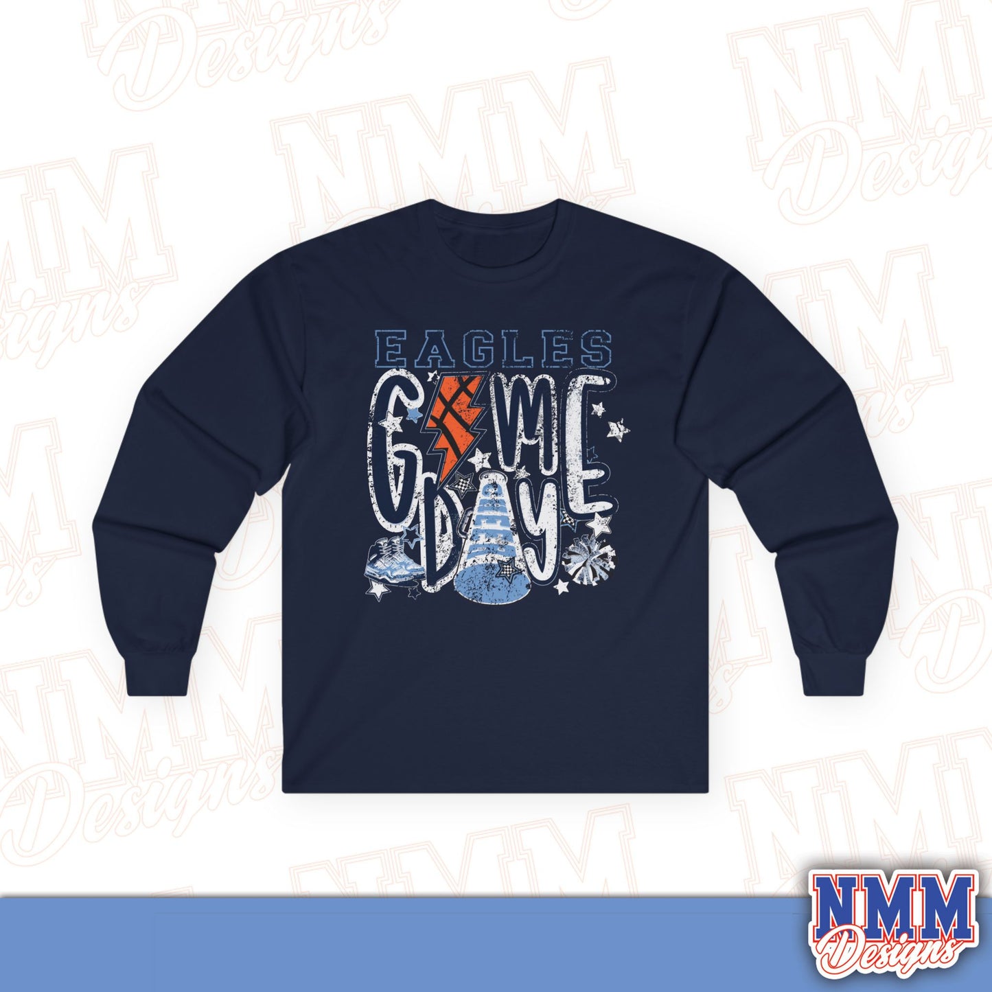 Eagles Game Day Long Sleeve Tee — Lightning Guitar Tailgate Shirt
