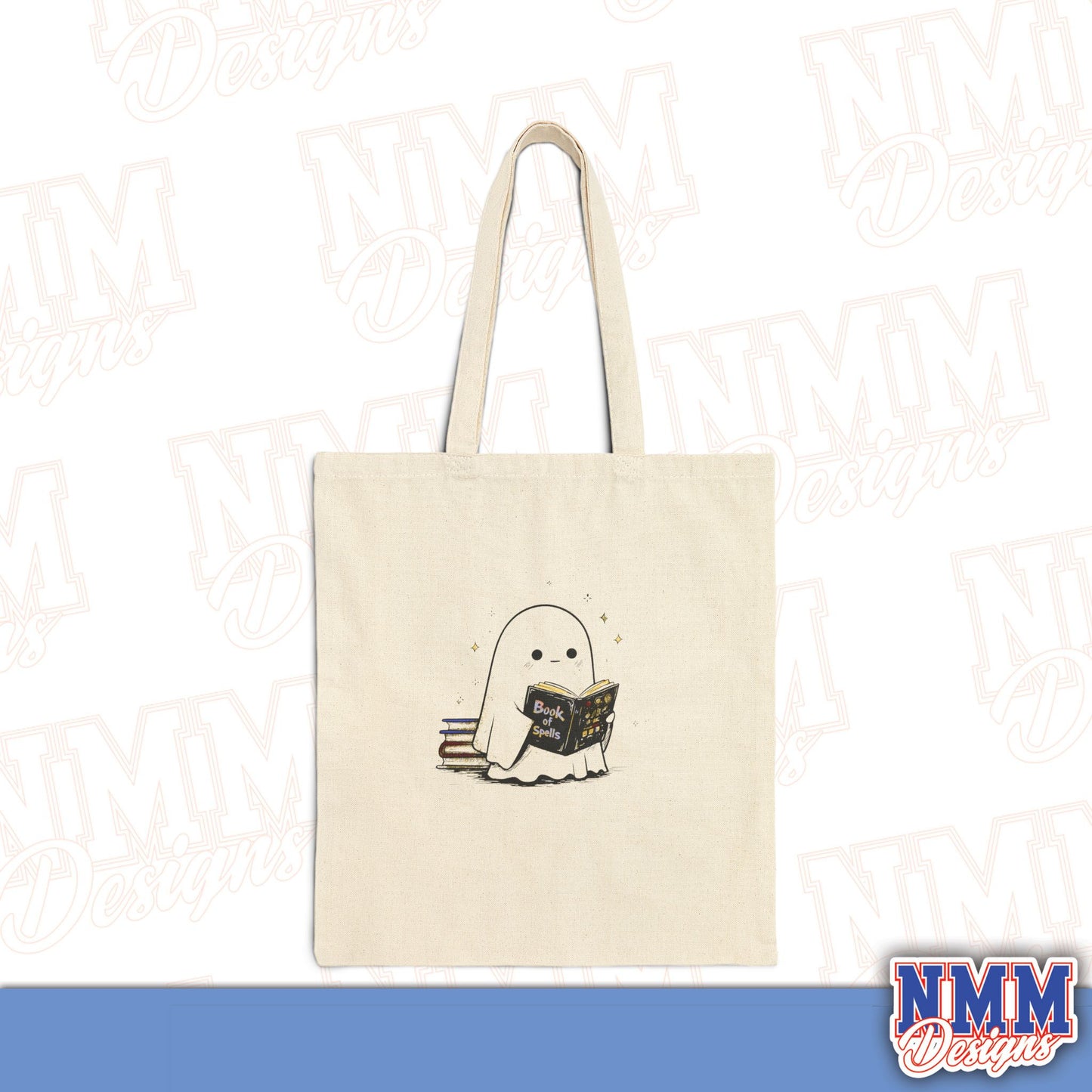 Ghost Canvas Tote Bag with Book of Spells
