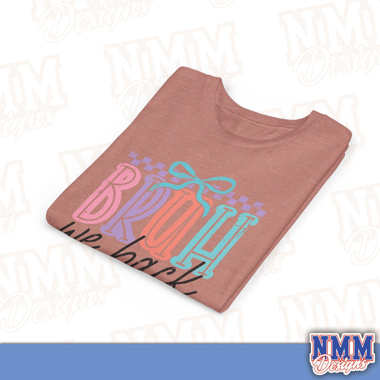 Colorful Youth Short Sleeve Tee - 'Bruh We Back' Fun Graphic T-Shirt for Kids, Birthday Gift, Everyday Wear, Summer Vibes, Trendy Apparel