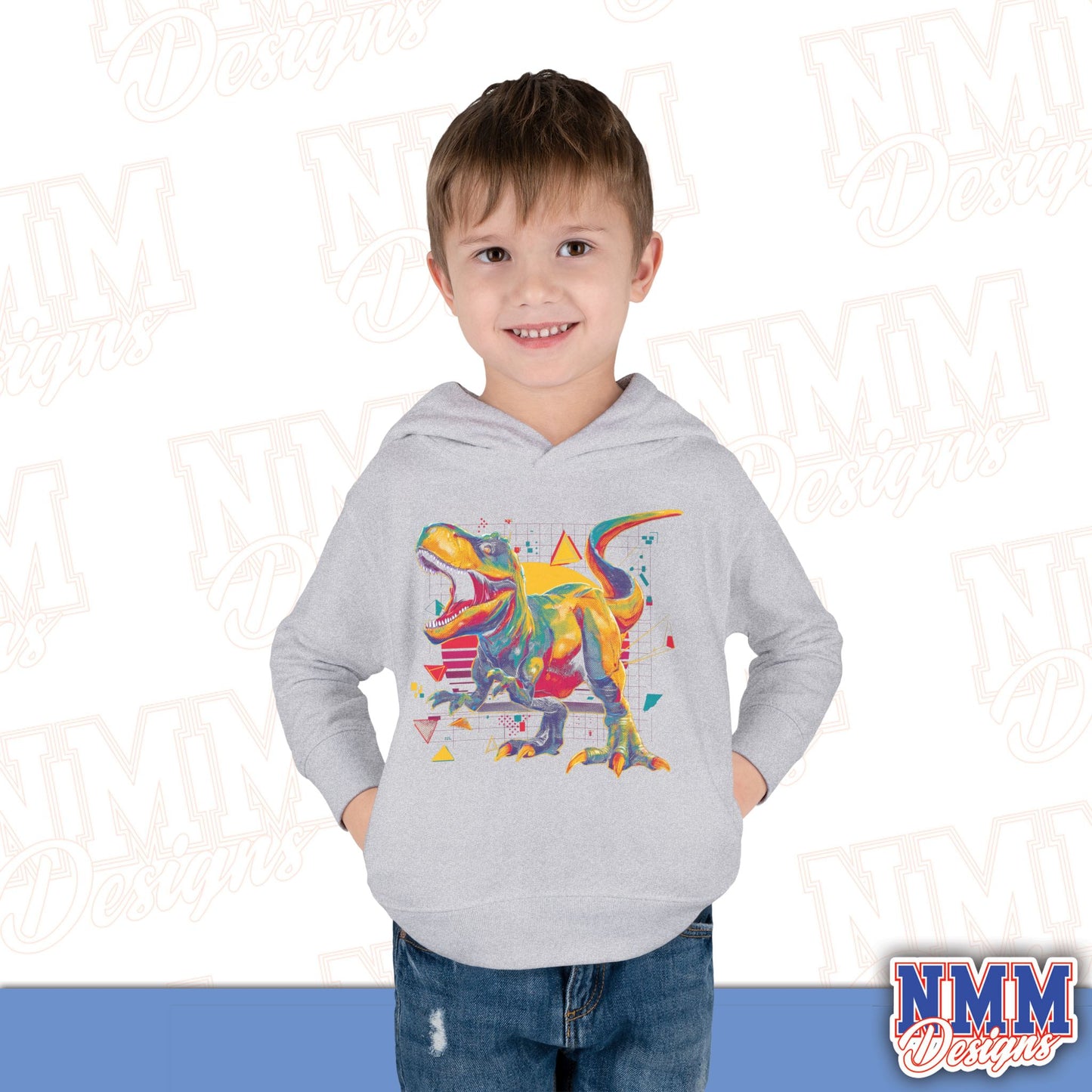 Colorful Dinosaur Toddler Pullover Hoodie