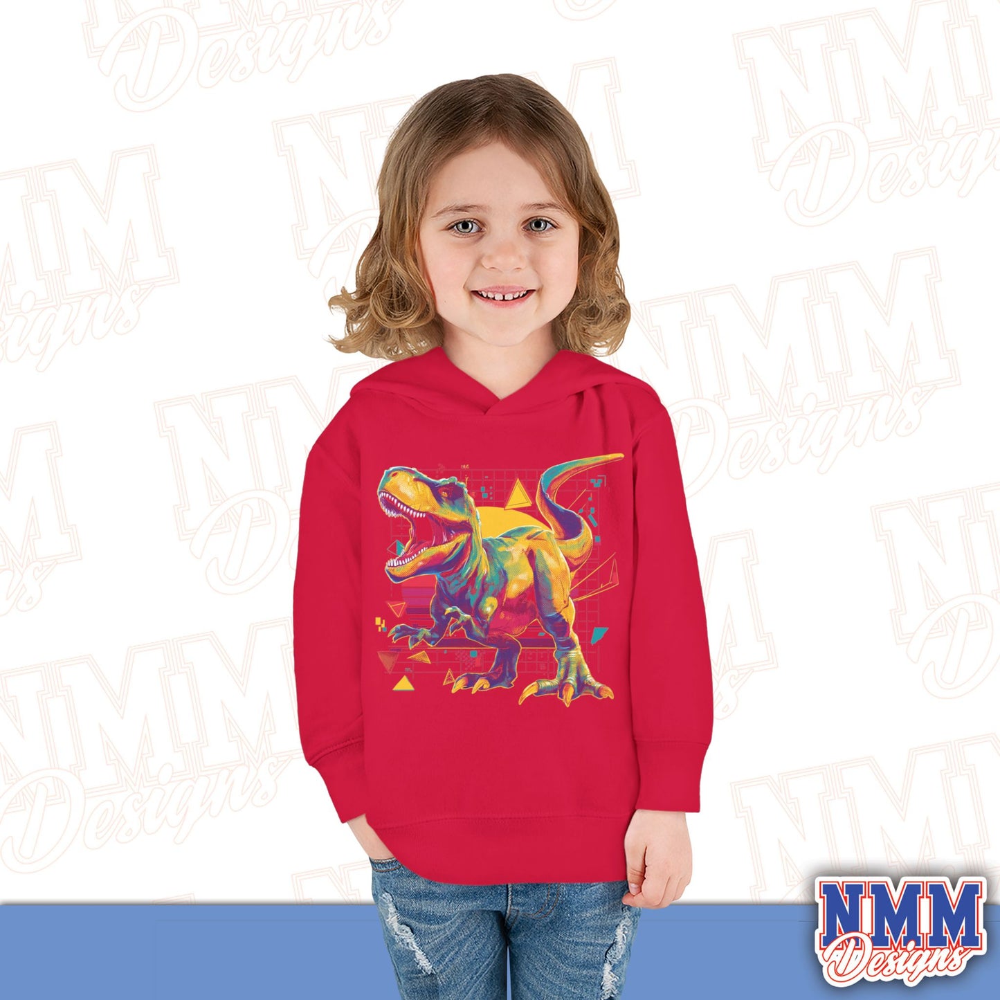 Colorful Dinosaur Toddler Pullover Hoodie
