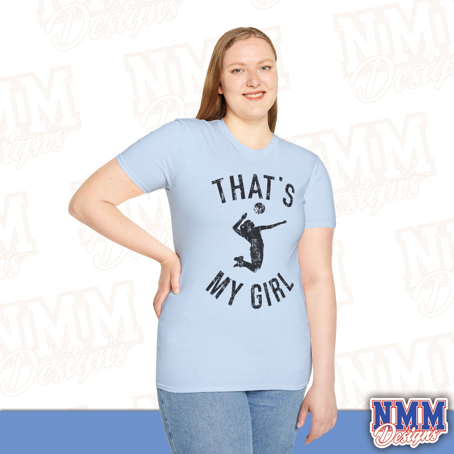 That's My Girl Volleyball T-Shirt, Sports Tee, Active Lifestyle Wear, Volleyball Apparel