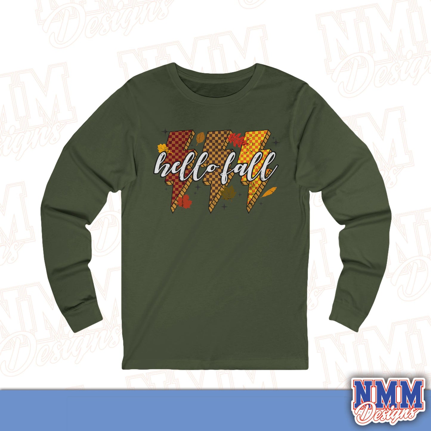 Hello-Fall Unisex Long Sleeve Tee, Cozy Autumn Shirt, Fall Fashion Top, Thanksgiving Gift, Seasonal Layering Tee