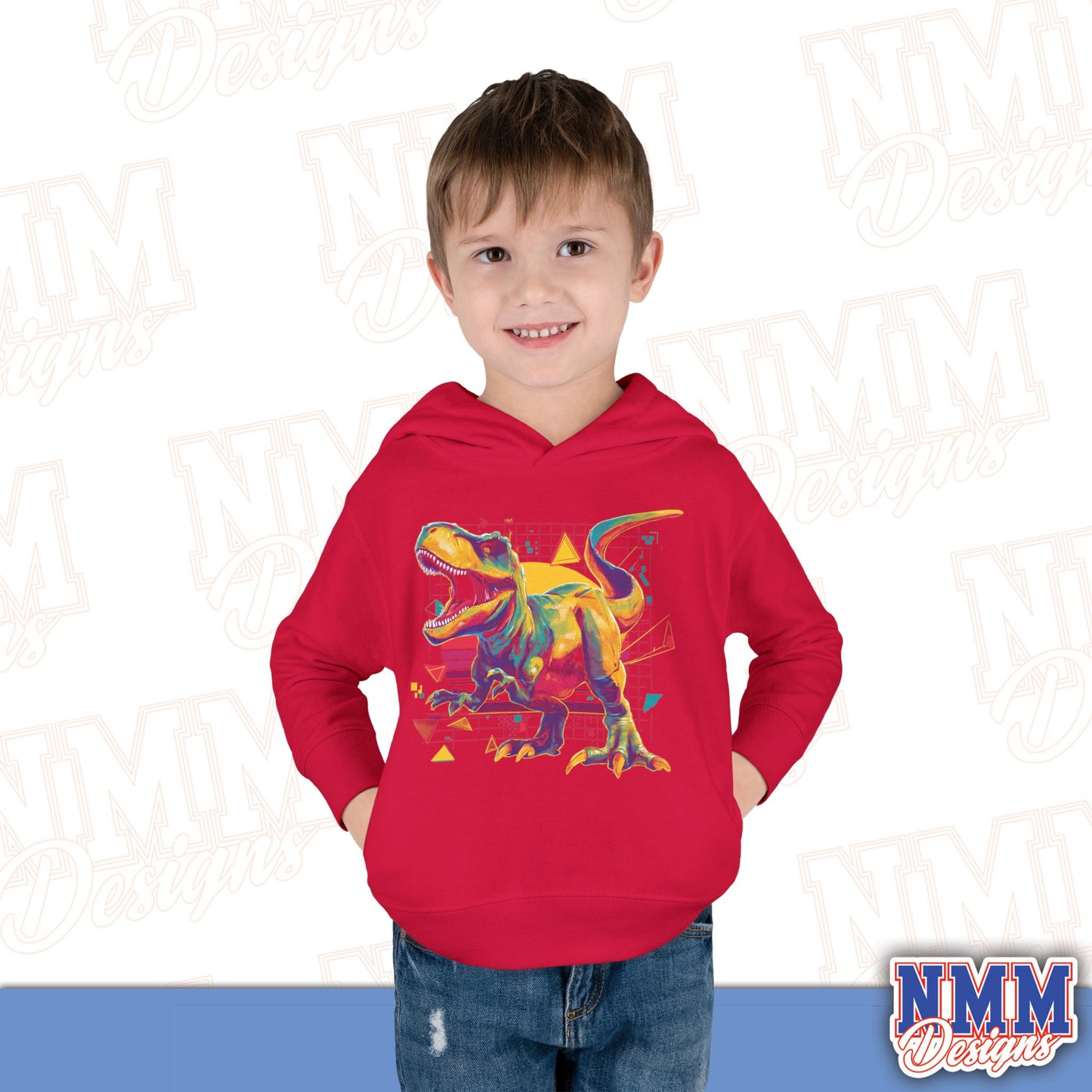 Colorful Dinosaur Toddler Pullover Hoodie