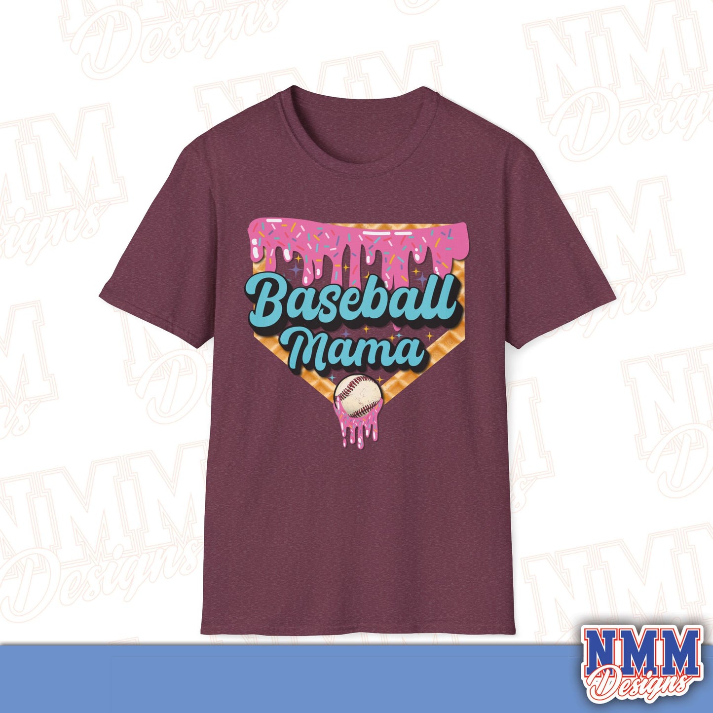 Baseball Mama Unisex Softstyle T-Shirt – Perfect Gift for Sports Moms
