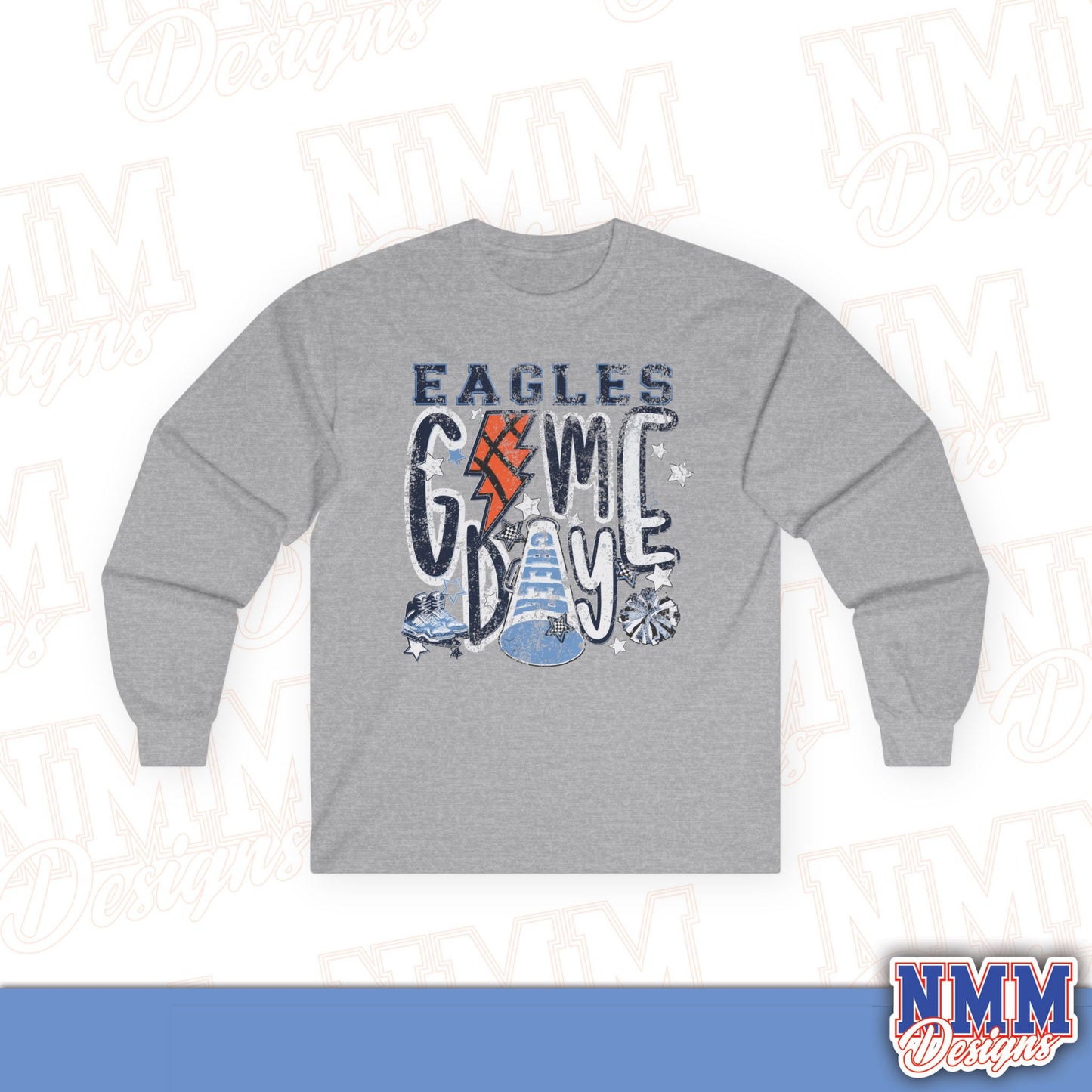 Eagles Game Day Long Sleeve Tee — Lightning Guitar Tailgate Shirt