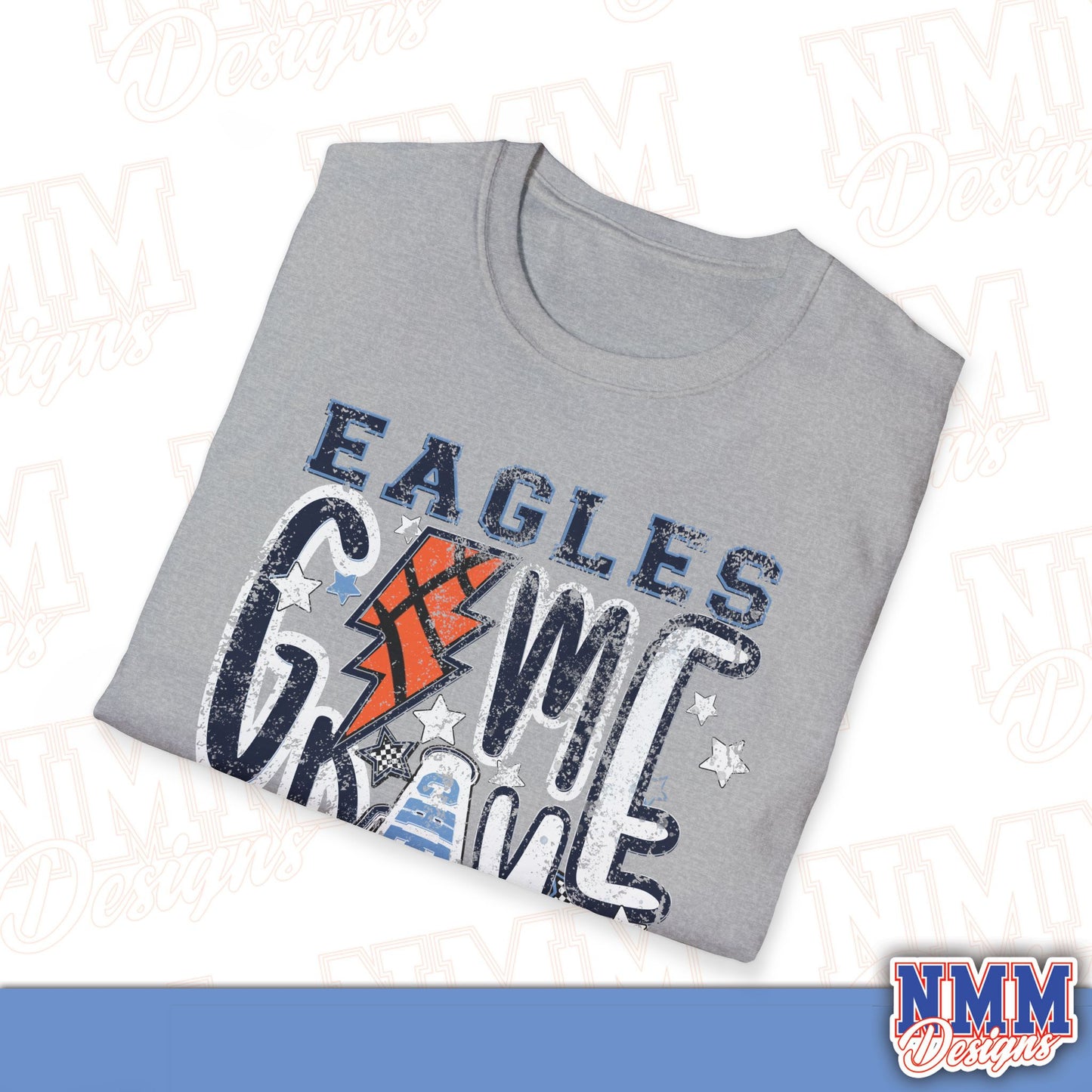 Eagles Game Day T‑Shirt — Vintage Lightning & Football Helmet Fan Tee