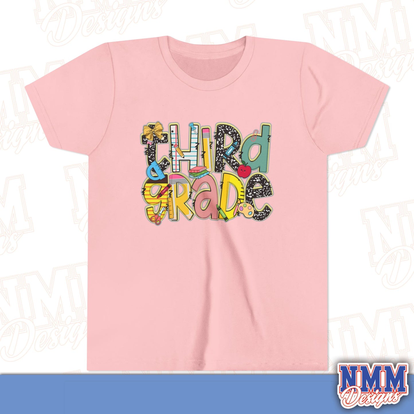 Third Grade Back to School Youth Shirt, Kids Sportswear, School Spirit Apparel, Back to School