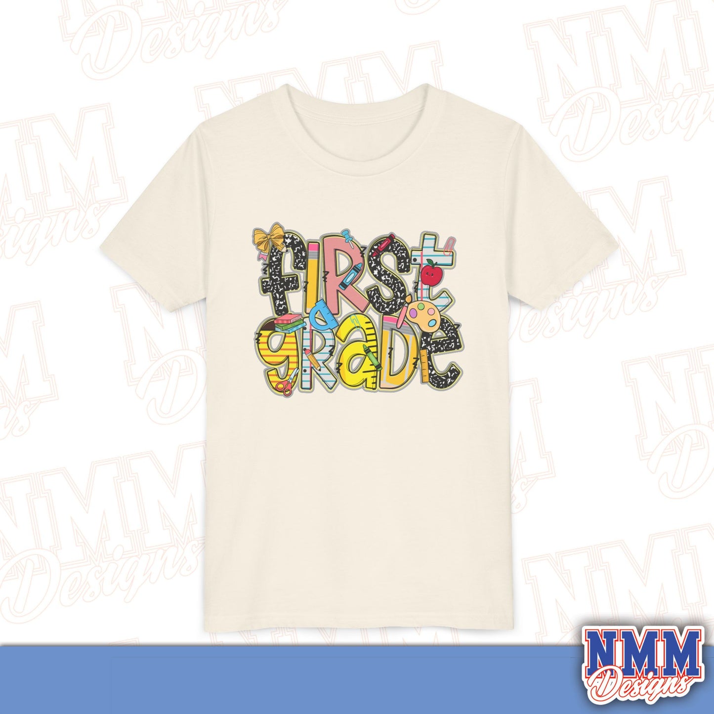 First Grade Back to School Youth Shirt, Kids Sportswear, School Spirit Apparel, Back to School