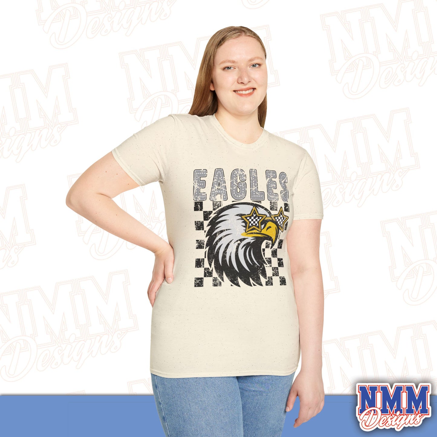 Eagle Graphic T-Shirt, Vintage Style Eagle Tee, Unisex Softstyle Shirt, Perfect for Game Day, Eagle Lover Gift, Casual Wear