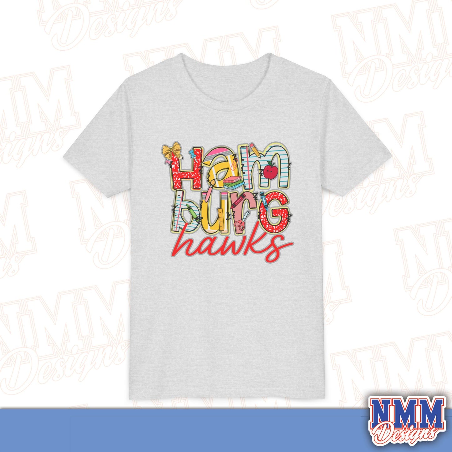 Hamburg Hawks Youth Shirt, Kids Sportswear,School Spirit Apparel, Back to School