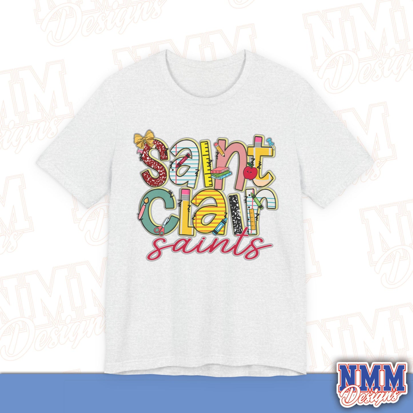 Saint Clair School Tee Shirt, Unisex Graphic T-Shirt, Casual Wear, Perfect for School Spirit, Gifts for Sports Fans, Summer Outfit