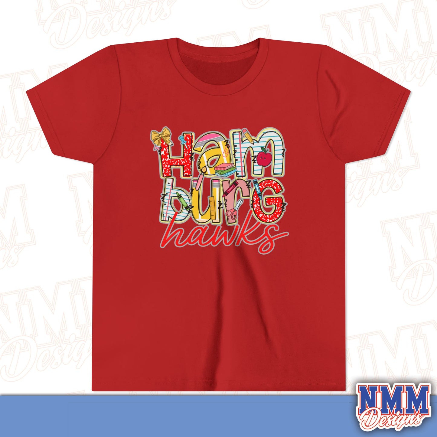 Hamburg Hawks Youth Shirt, Kids Sportswear,School Spirit Apparel, Back to School