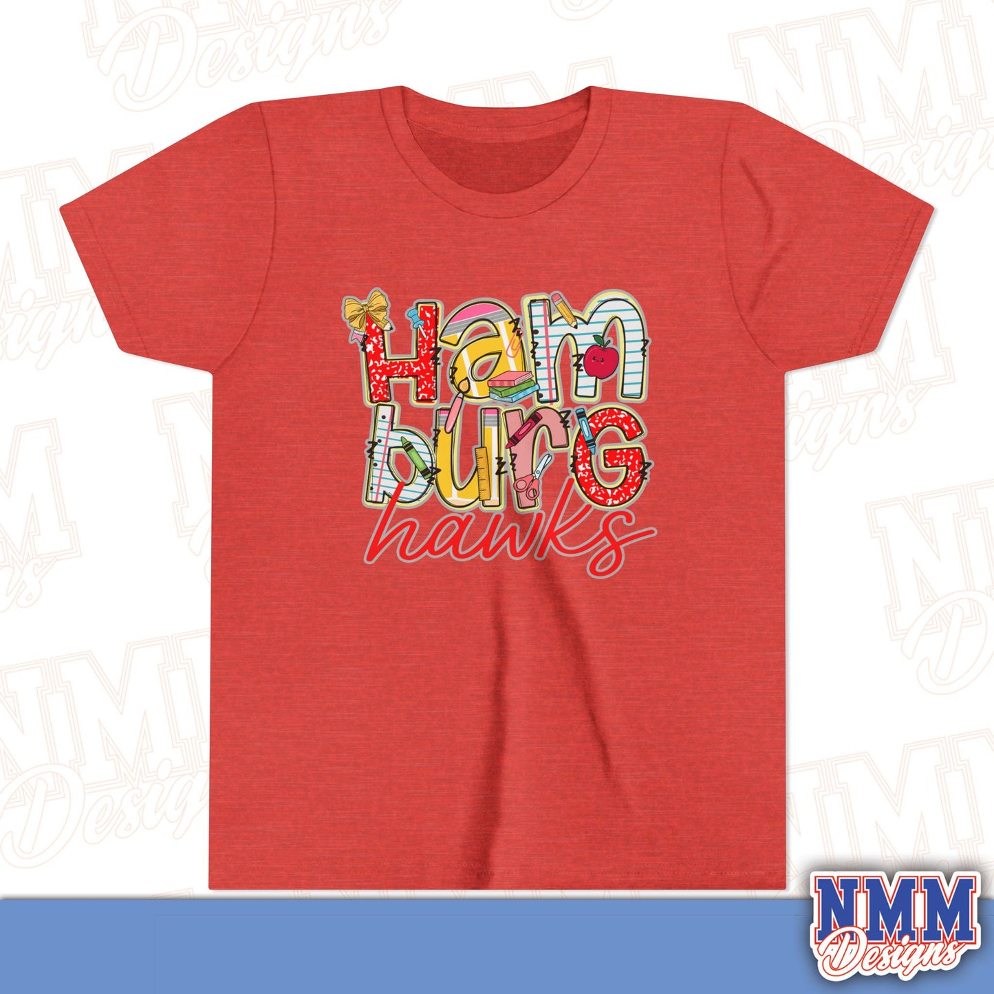 Hamburg Hawks Youth Shirt, Kids Sportswear,School Spirit Apparel, Back to School