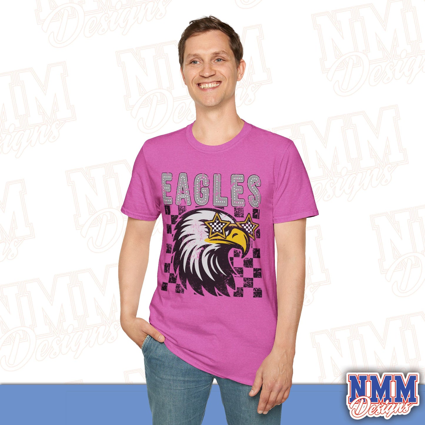 Eagle Graphic T-Shirt, Vintage Style Eagle Tee, Unisex Softstyle Shirt, Perfect for Game Day, Eagle Lover Gift, Casual Wear