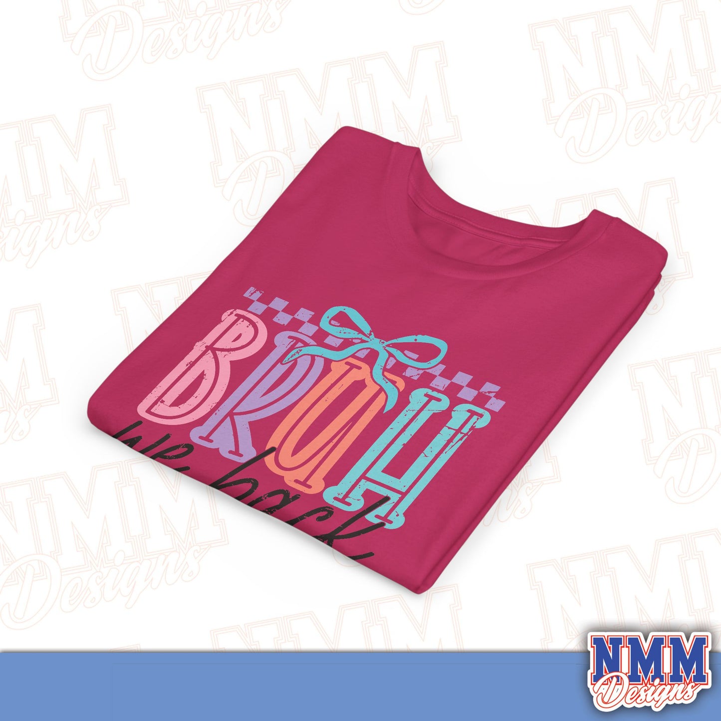 Colorful Youth Short Sleeve Tee - 'Bruh We Back' Fun Graphic T-Shirt for Kids, Birthday Gift, Everyday Wear, Summer Vibes, Trendy Apparel