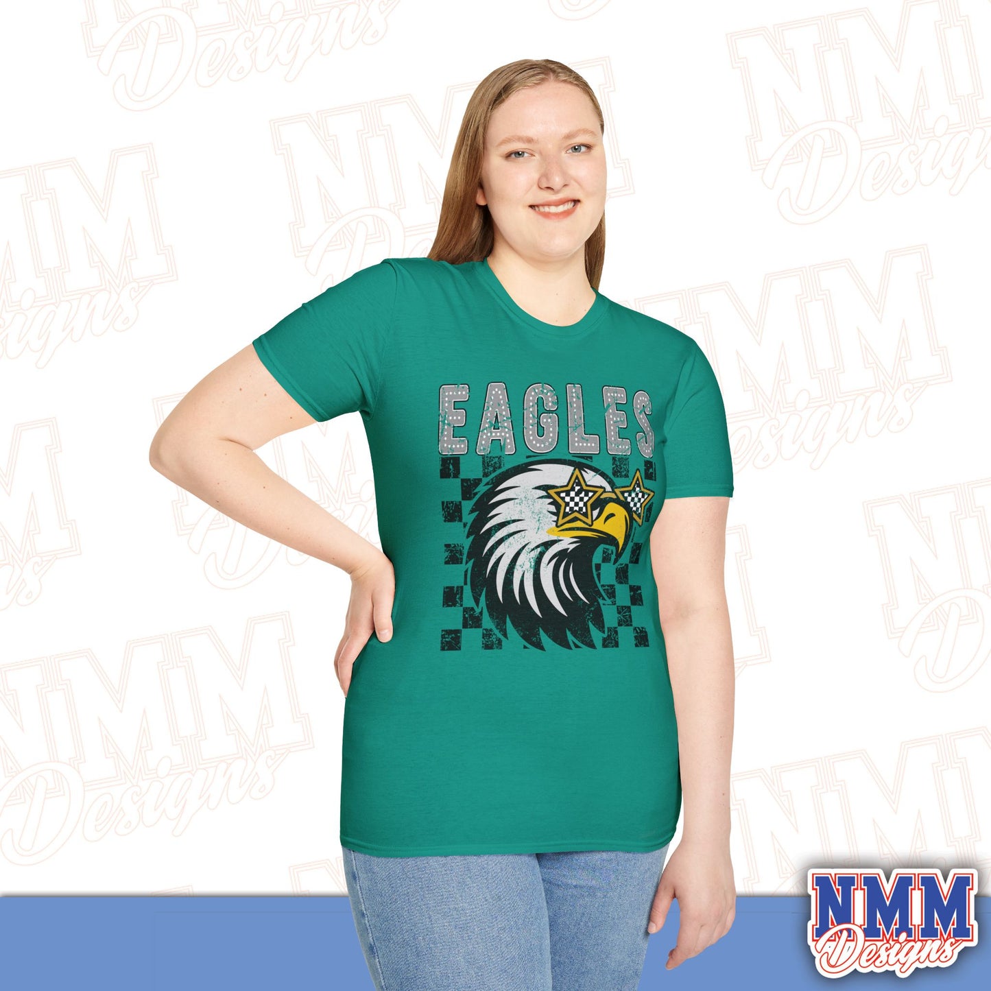 Eagle Graphic T-Shirt, Vintage Style Eagle Tee, Unisex Softstyle Shirt, Perfect for Game Day, Eagle Lover Gift, Casual Wear