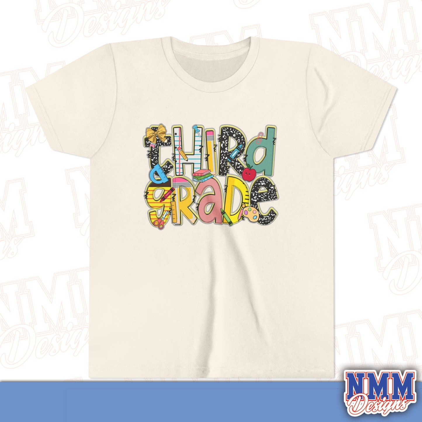 Third Grade Back to School Youth Shirt, Kids Sportswear, School Spirit Apparel, Back to School