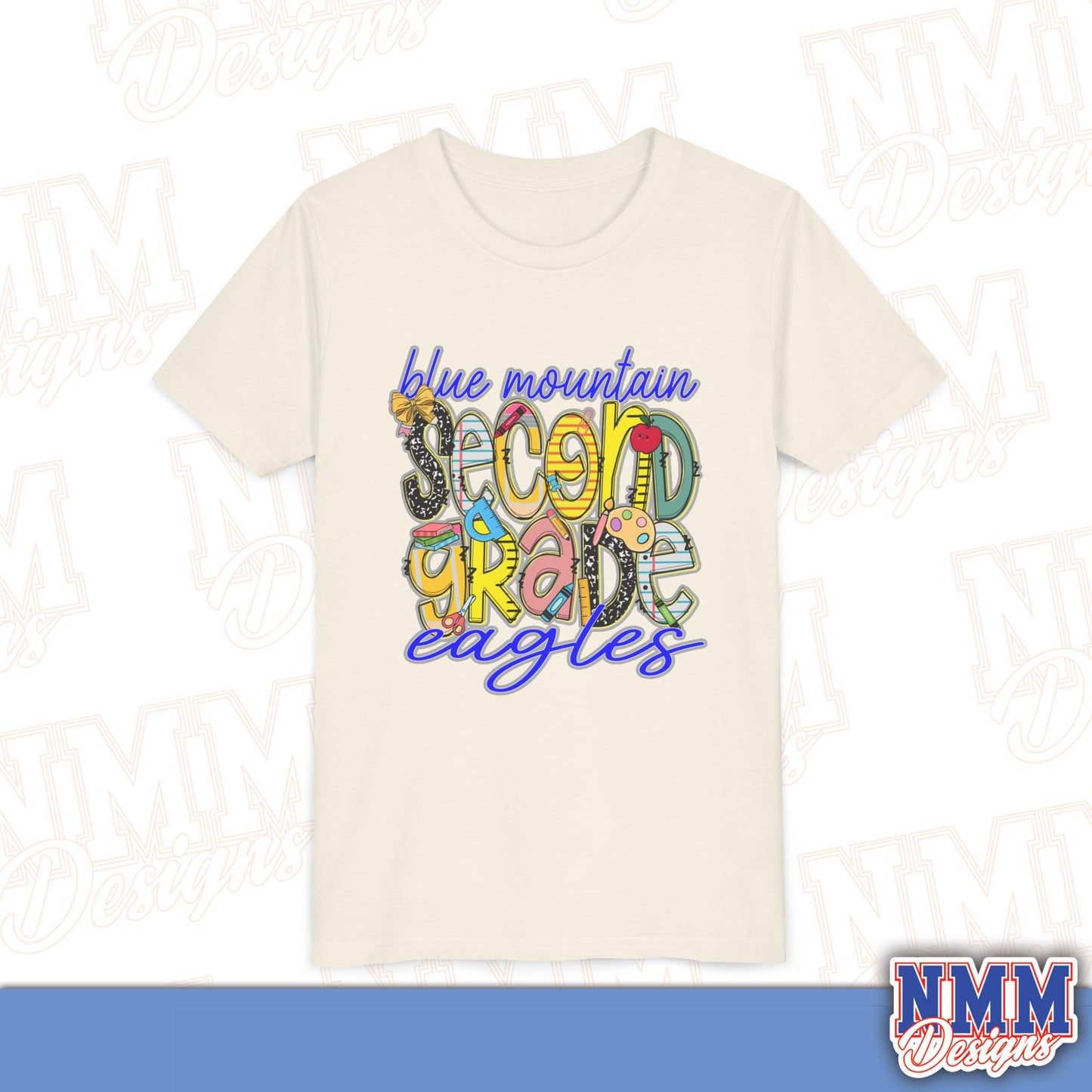 Blue Mountain Eagles Second Grade Youth Shirt, Kids Sportswear, School Spirit Apparel, Back to School