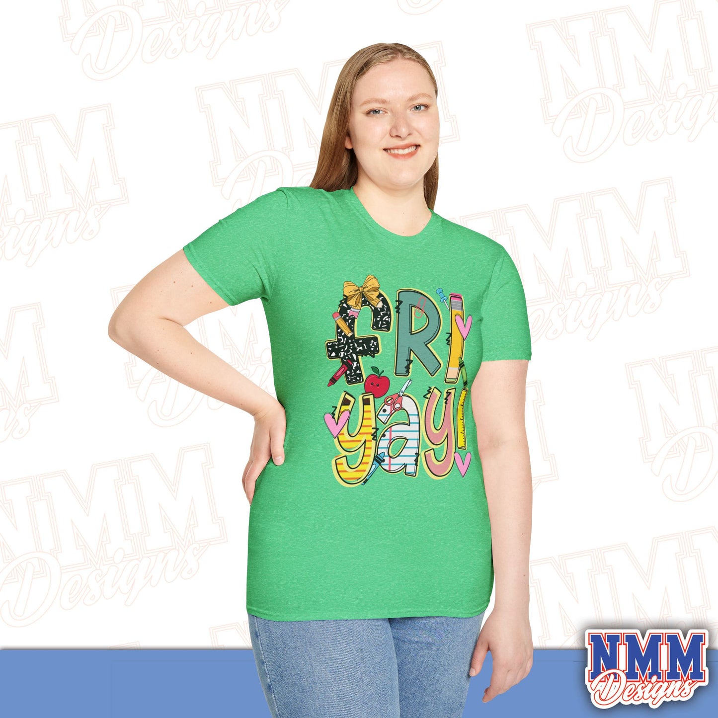 FRI-YAY Unisex Softstyle T-Shirt, Fun Graphic Tee, Weekend Vibe Shirt, Gift for Friends, Casual Wear, Celebration Outfit