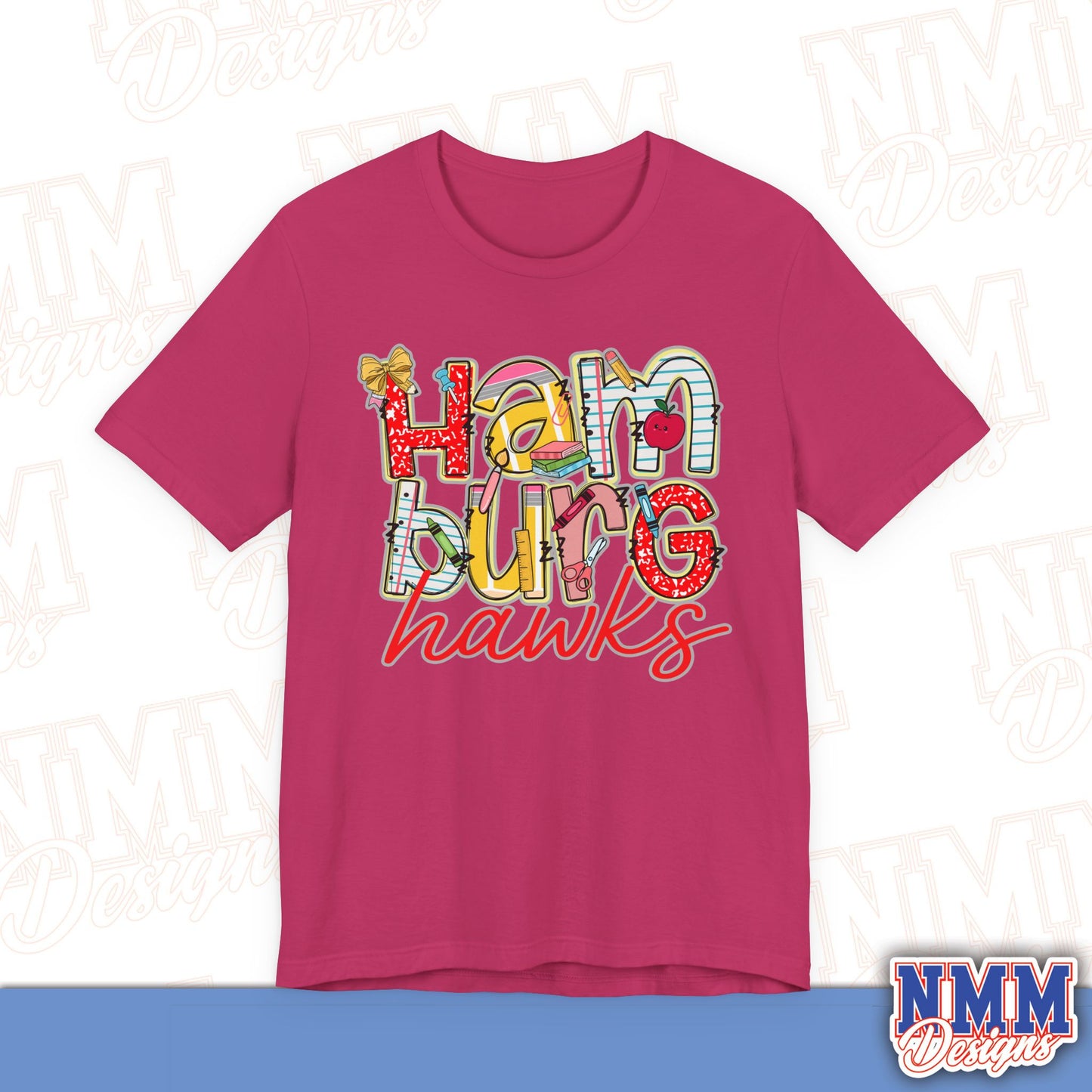 Hamburg Hawks Tee Shirt, Unisex Graphic T-Shirt, Casual Wear, Perfect for School Spirit, Gifts for Sports Fans, Summer Outfit
