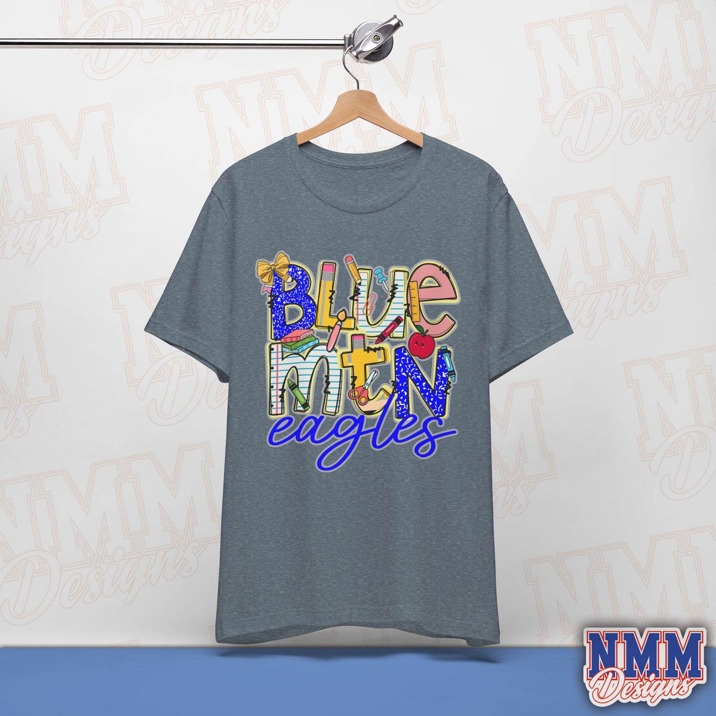 Blue Mountain Eagles Tee Shirt, Unisex Graphic T-Shirt, Casual Wear, Perfect for School Spirit, Gifts for Sports Fans, Summer Outfit