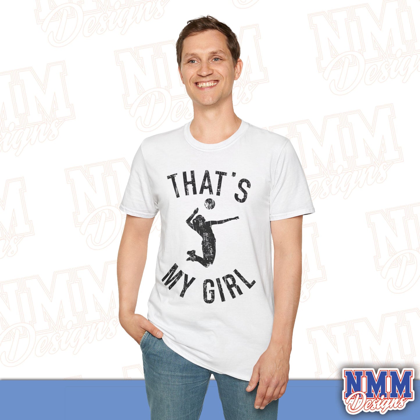That's My Girl Volleyball T-Shirt, Sports Tee, Active Lifestyle Wear, Volleyball Apparel