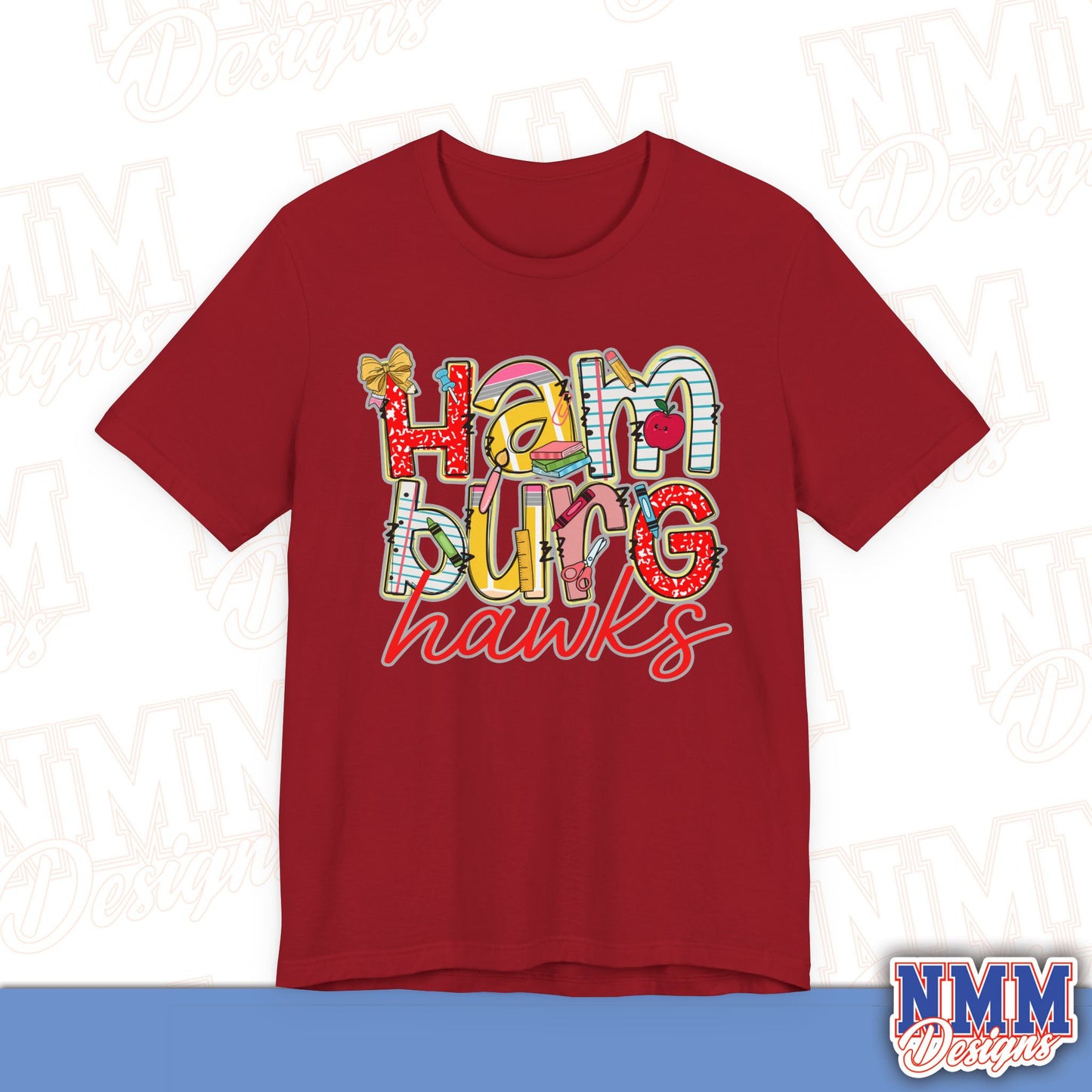 Hamburg Hawks Tee Shirt, Unisex Graphic T-Shirt, Casual Wear, Perfect for School Spirit, Gifts for Sports Fans, Summer Outfit