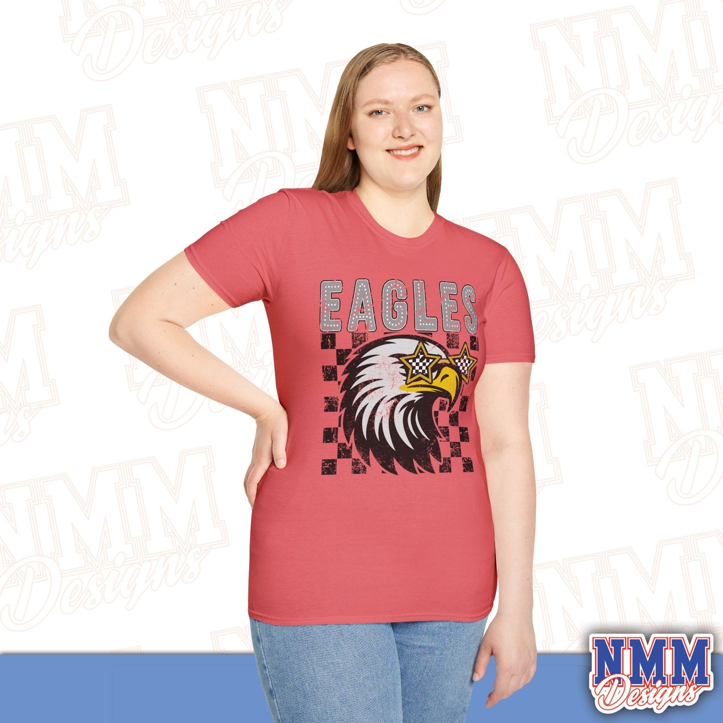 Eagle Graphic T-Shirt, Vintage Style Eagle Tee, Unisex Softstyle Shirt, Perfect for Game Day, Eagle Lover Gift, Casual Wear