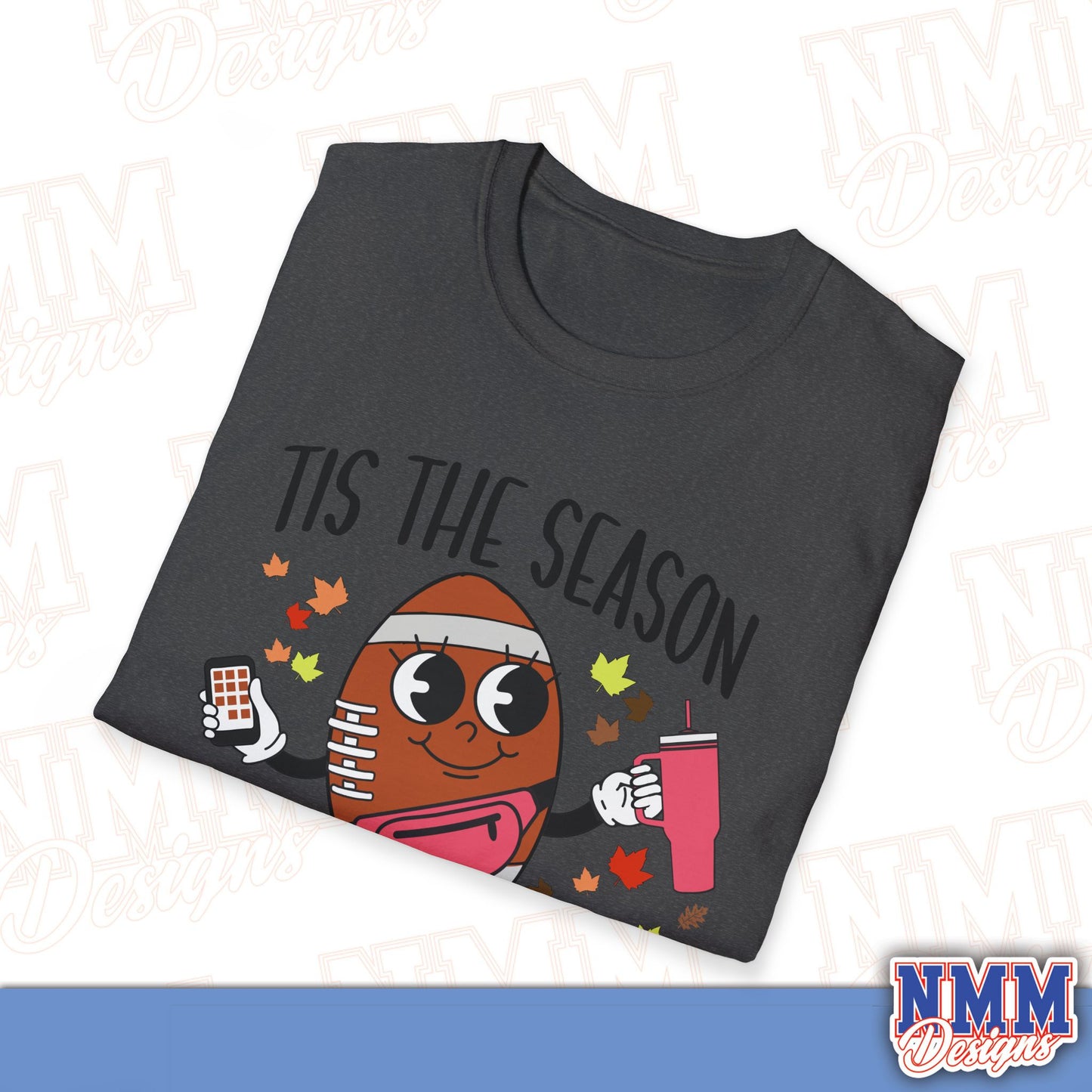 Festive Football T-Shirt, Unisex Softstyle Tee, Perfect for Game Day, Sports Events, Fall Celebrations, Holiday Gatherings, Casual Wear